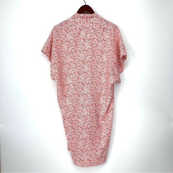 Pink Lily Floral Button Front Kimono Style Belted Oversized Short Sleeve Dress - Picture 2 of 15